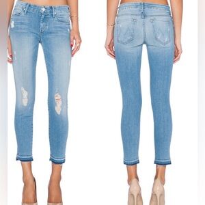MOTHER Undone Hem Looker Crop Jeans Size 28